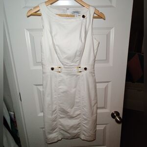White House Black Market White Midi Dress